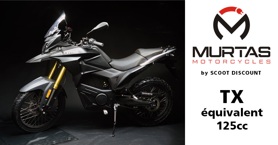 moto électrique MURTAS TX et TX EVO, équivalent 125cc