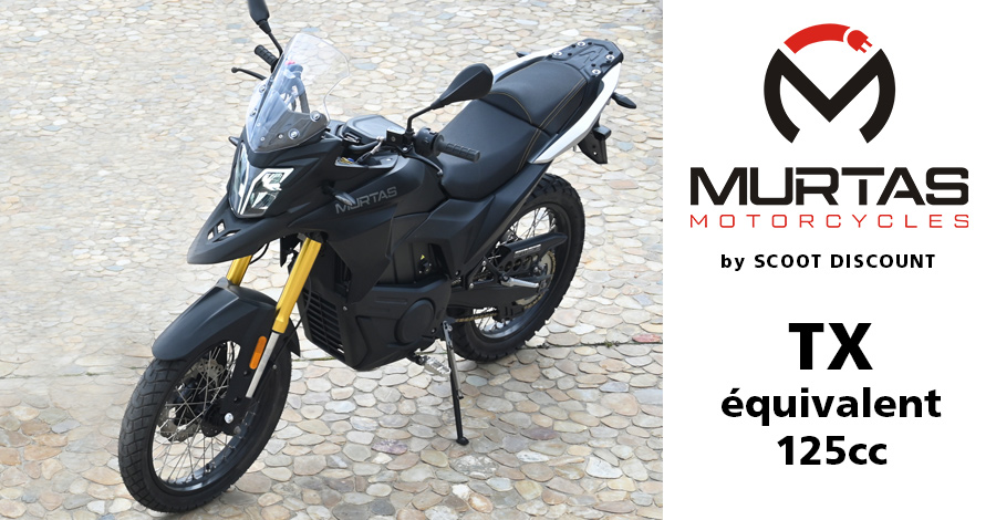 moto électrique MURTAS TX et TX EVO, équivalent 125cc
