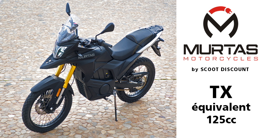 moto électrique MURTAS TX et TX EVO, équivalent 125cc