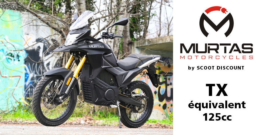 moto électrique MURTAS TX et TX EVO, équivalent 125cc