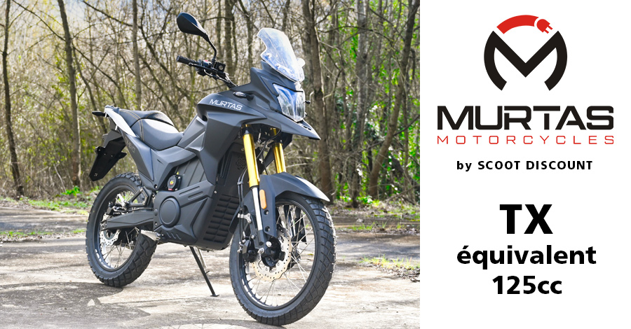 moto électrique MURTAS TX et TX EVO, équivalent 125cc