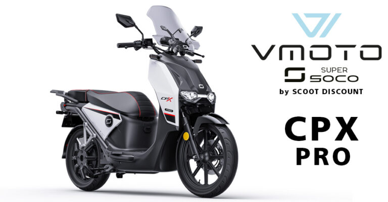scooter électrique V-Moto / Super SOCO CPX Pro, équivalent 125cc